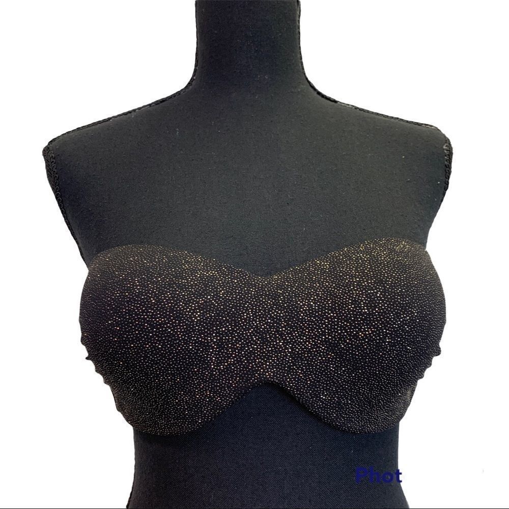 Sogno D’oro Black gold glitter bikini top size 44/US12
